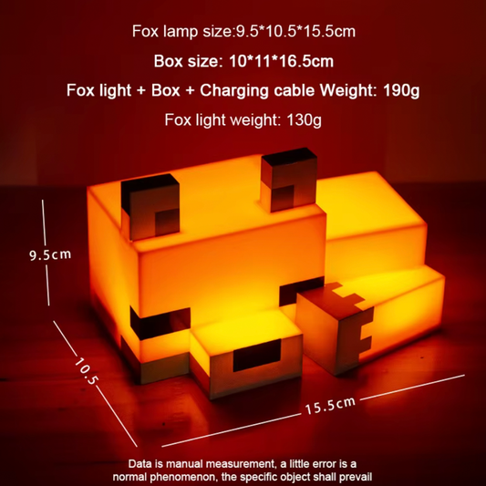 Lámpara Pixel Zorrito – Luz nocturna gamer